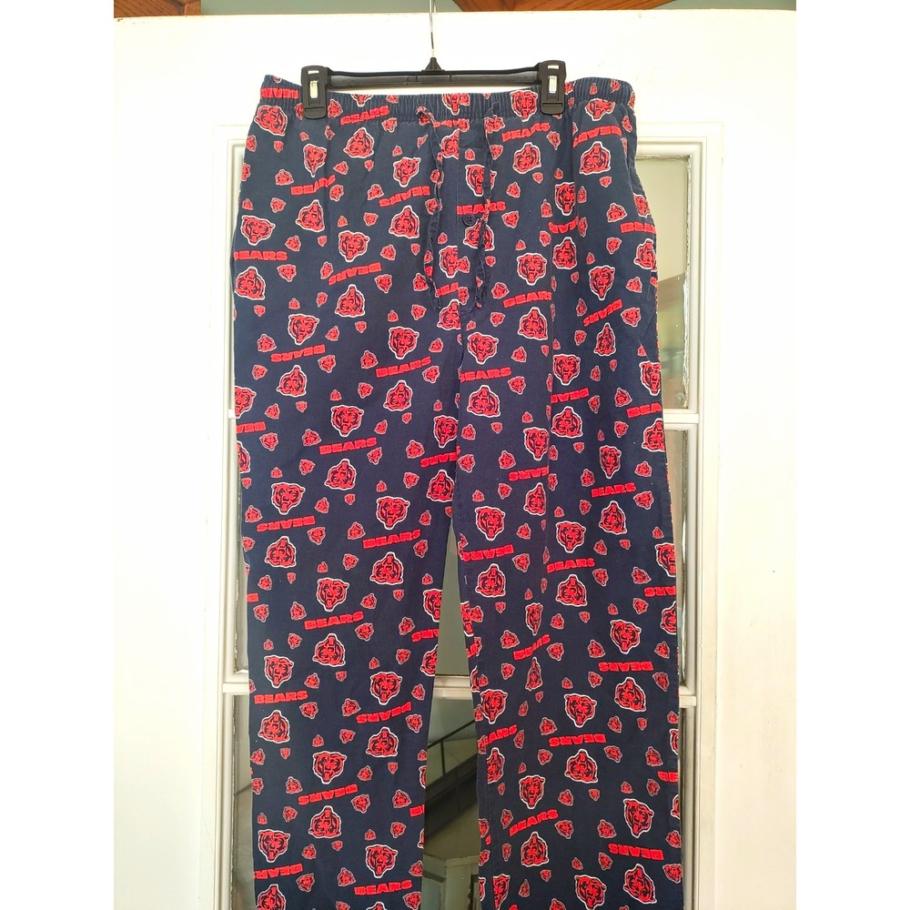 Chicago Bears Pajama Pants Mens M NFL 100% Cotton Lounge Sleep Drawstring